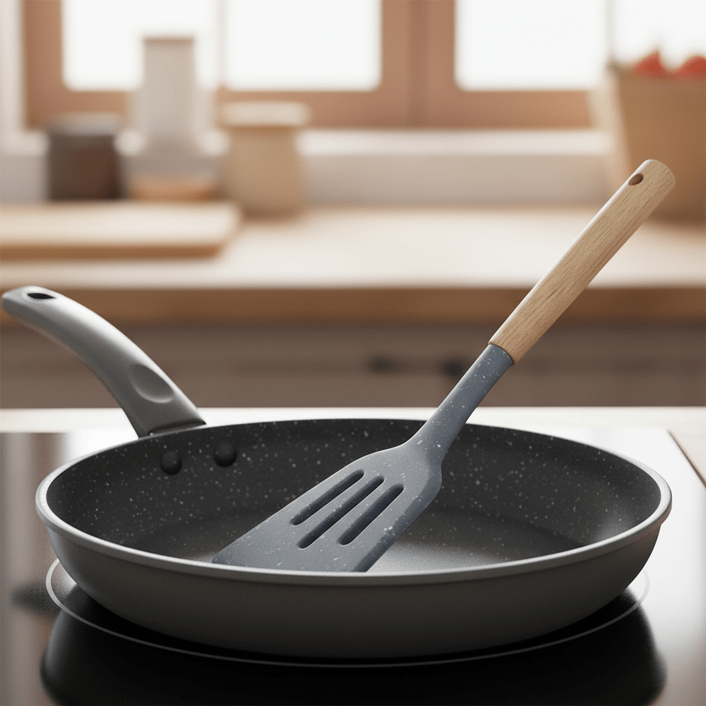 Premium Silikonski Set Pribora za Pečenje s Drvenim Drškama (2 Komada) – Kuhinjski pribor – Set 2 komada – slika 3