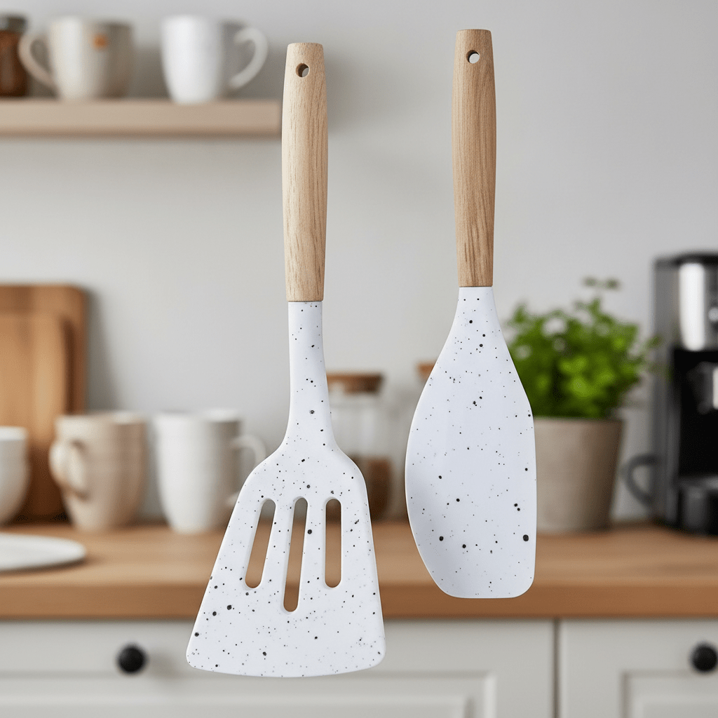 Premium Silikonski Set za Pečenje - Lopatica i Špatula 2/1 – Kuhinjski pribor – Univerzalna – slika 5
