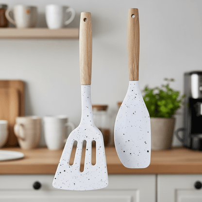 Premium Silikonski Set za Pečenje - Lopatica i Špatula 2/1 – Kuhinjski pribor – Univerzalna – slika 5