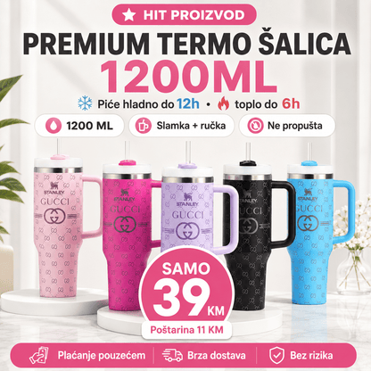 Premium Termo Šalica 1200ML – – Roza – slika 7