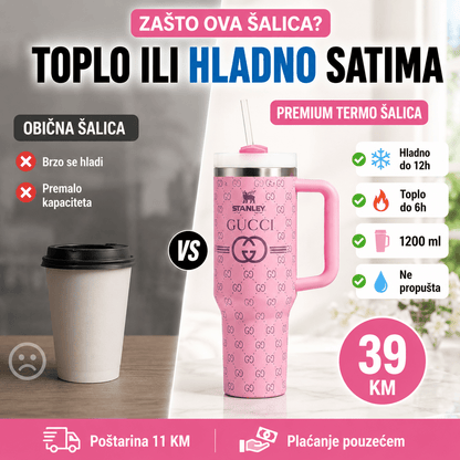 Premium Termo Šalica 1200ML – – Roza – slika 6