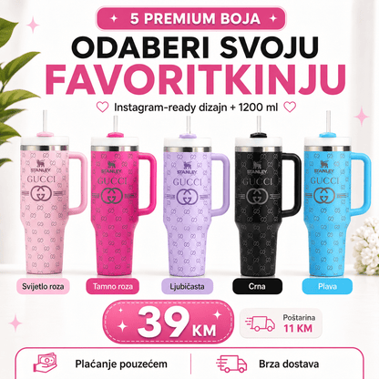 Premium Termo Šalica 1200ML – – Roza – slika 1