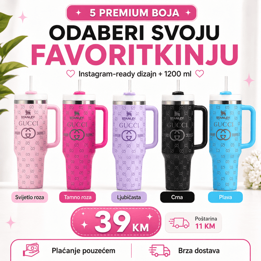 Premium Termo Šalica 1200ML – – Roza – slika 1