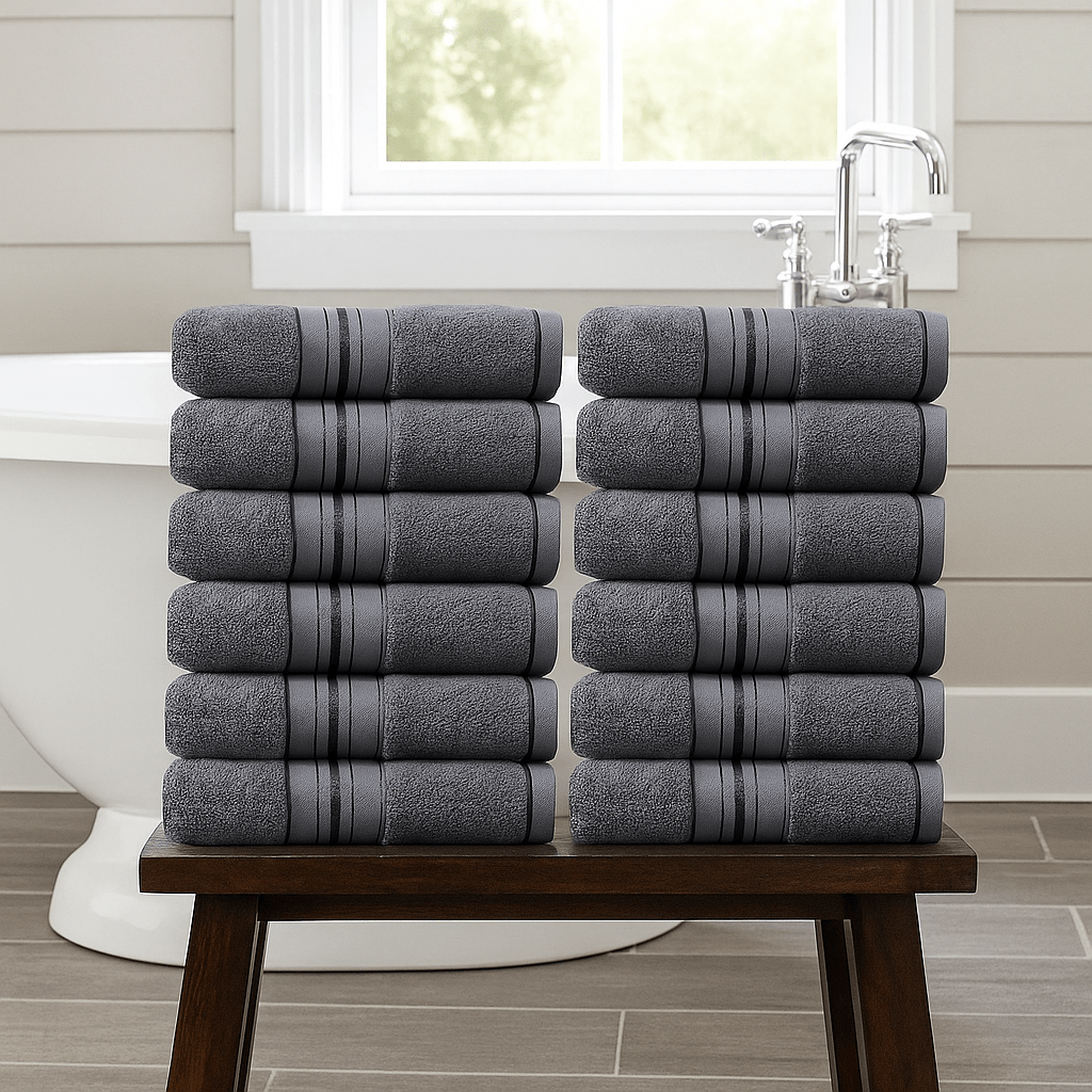 Premium Turski Ručnici – – Sivi 12 - dijelni set 50x90cm – slika 1