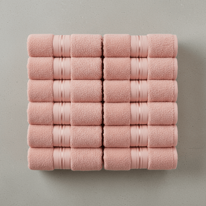 Premium Turski Ručnici – – Rozi 12 - dijelni set 50x90cm – slika 24