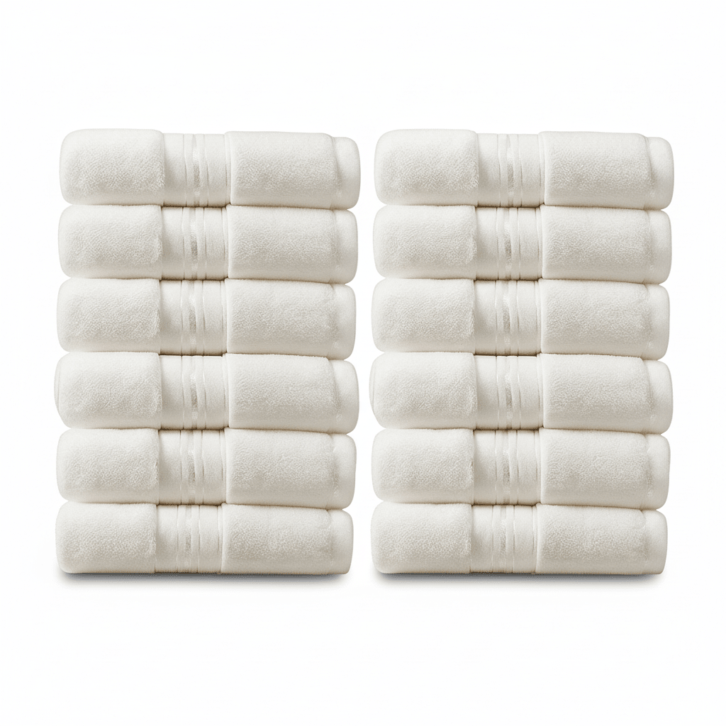 Premium Turski Ručnici – – Bijeli 12 - dijelni set 50x90cm – slika 3