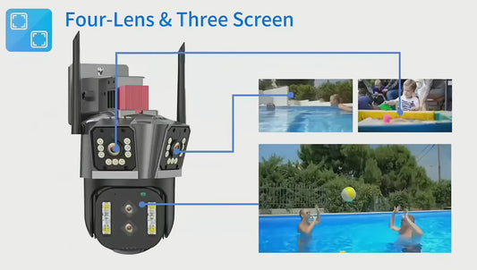 Trostruka CCTV PTZ IP Kamera 12MP