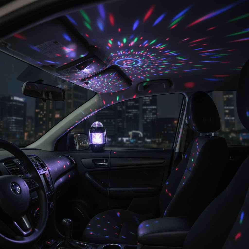 Prijenosna Disko Lampa Svjetiljka sa Zvijezdama i USB Punjenjem – Dječje igračke – Univerzalna Srebrna – slika 4