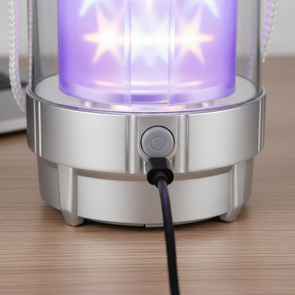 Prijenosna Disko Lampa Svjetiljka sa Zvijezdama i USB Punjenjem – Dječje igračke – Univerzalna Srebrna – slika 6