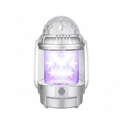 Prijenosna Disko Lampa Svjetiljka sa Zvijezdama i USB Punjenjem – Dječje igračke – Univerzalna Srebrna – slika 2