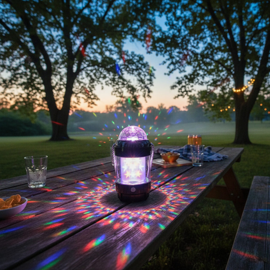 Prijenosna Disko Lampa Svjetiljka sa Zvijezdama i USB Punjenjem – Dječje igračke – Univerzalna Srebrna – slika 1