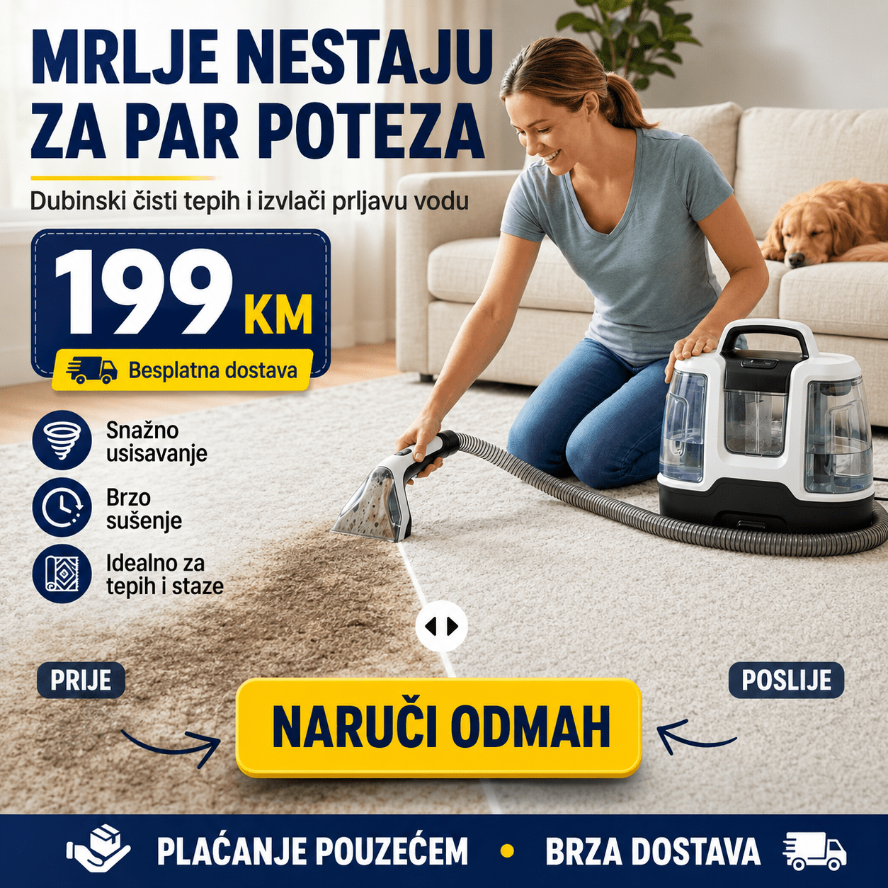 Prijenosni čistač tepiha i tapeciranog namještaja – Posteljina i Spavaća Soba – – slika 8