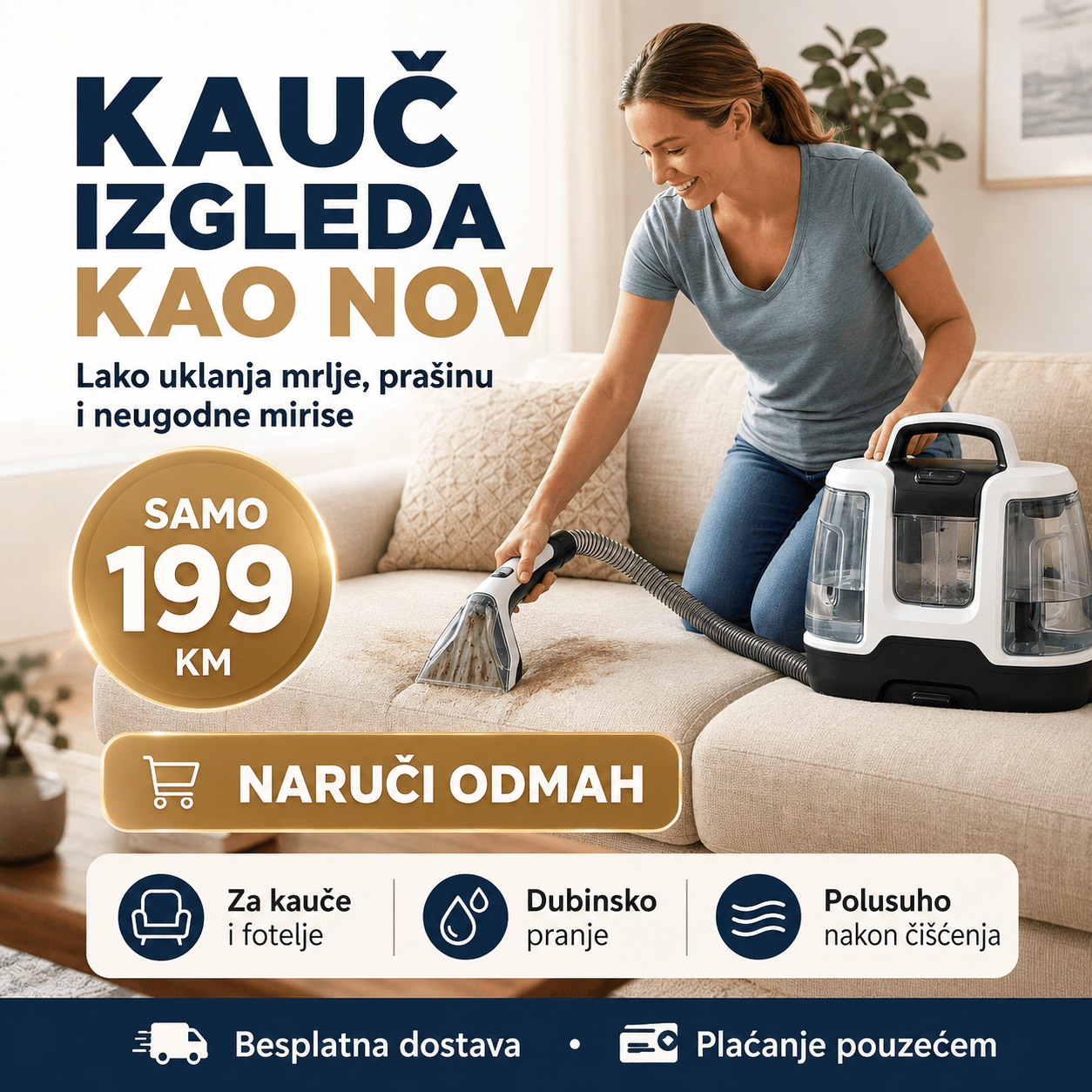 Prijenosni čistač tepiha i tapeciranog namještaja – Posteljina i Spavaća Soba – – slika 6