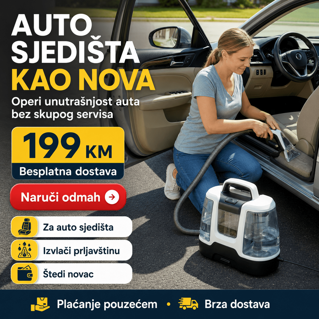 Prijenosni čistač tepiha i tapeciranog namještaja – Posteljina i Spavaća Soba – – slika 4