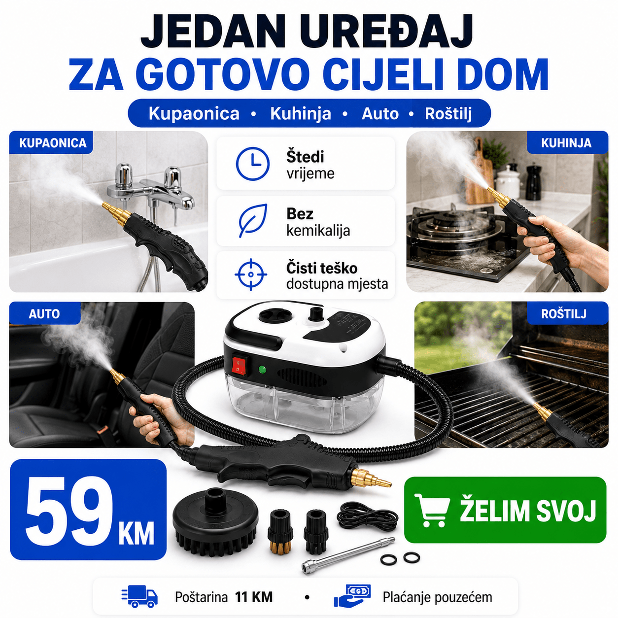 Prijenosni Parni Čistač – Kućanski Pribor i Čišćenje – – slika 7
