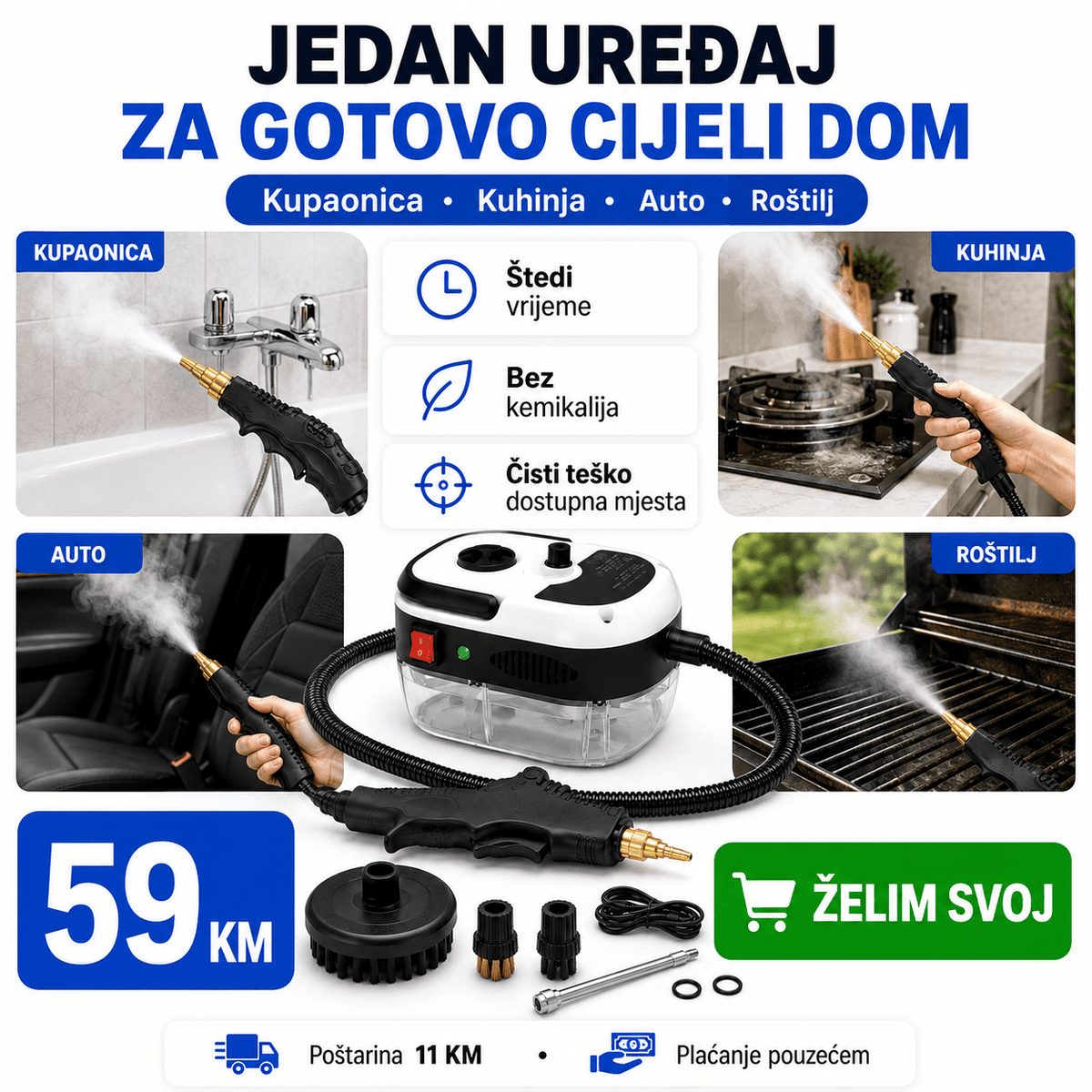 Prijenosni Parni Čistač – Kućanski Pribor i Čišćenje – – slika 7