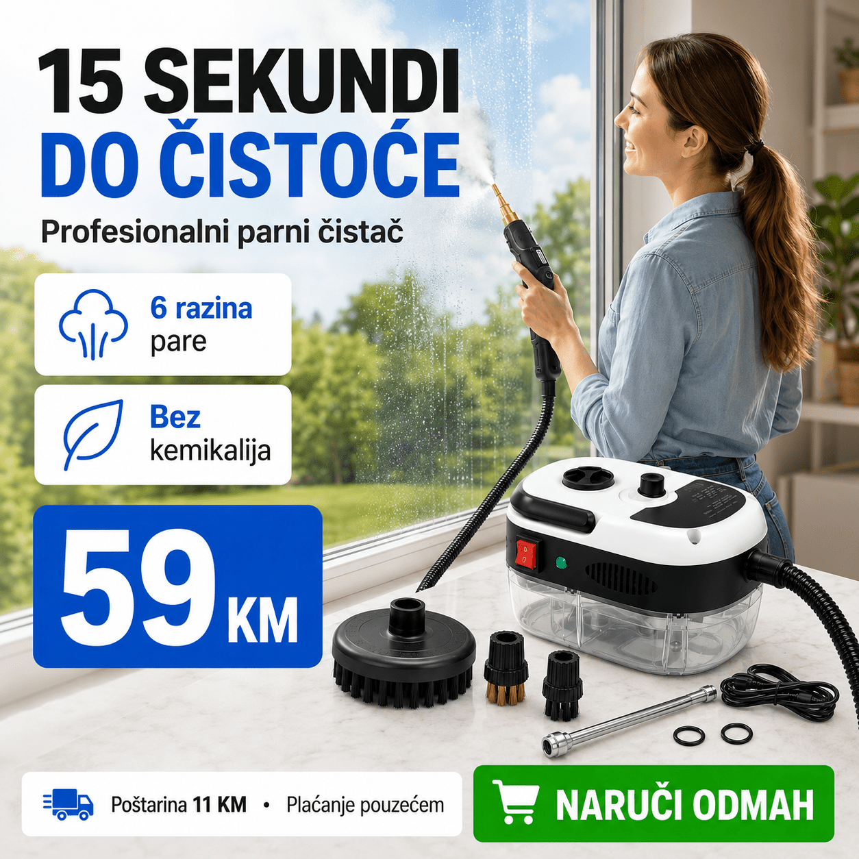 Prijenosni Parni Čistač – Kućanski Pribor i Čišćenje – – slika 3