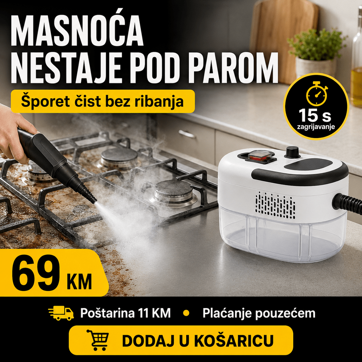Prijenosni Parni Čistač – Kućanski Pribor i Čišćenje – – slika 6