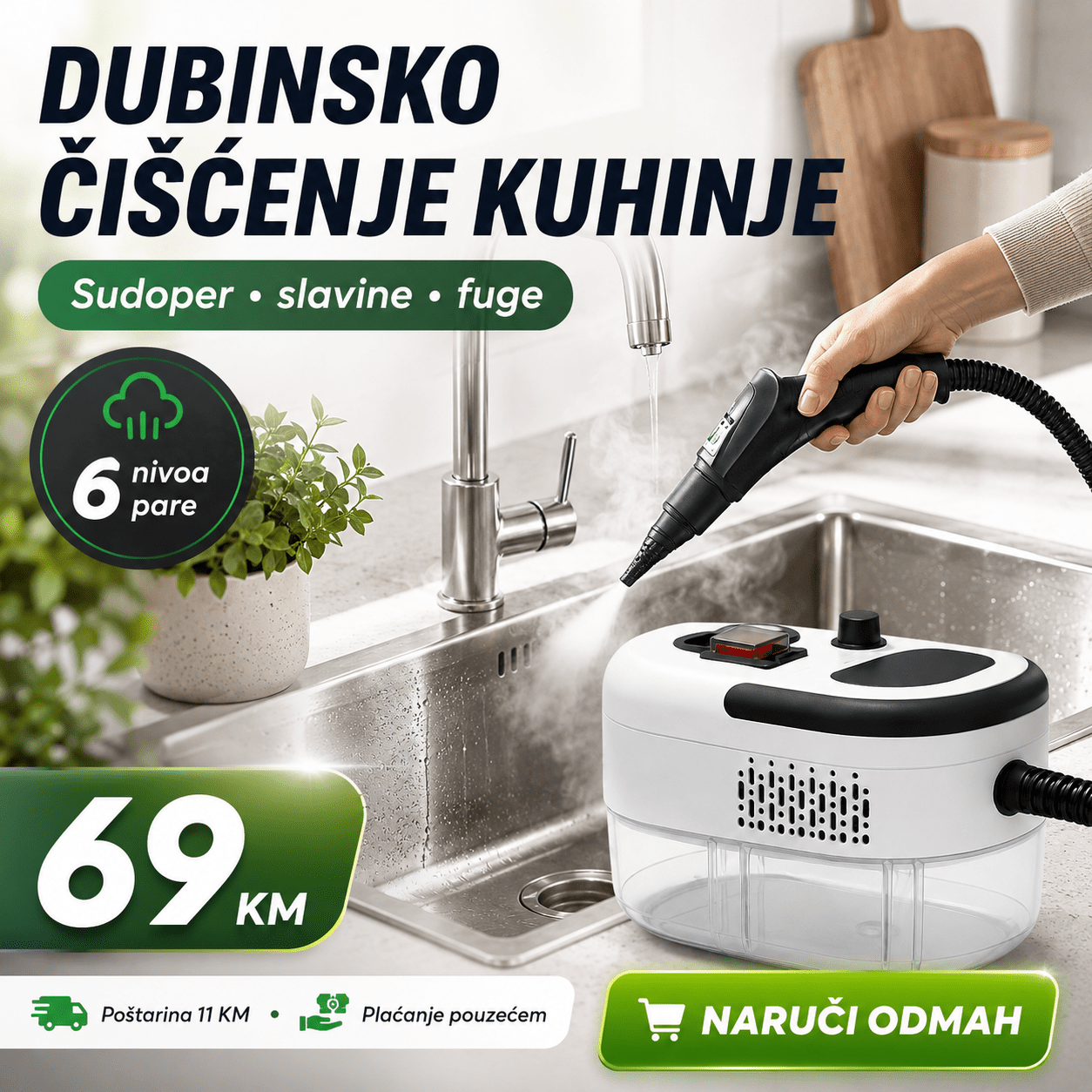 Prijenosni Parni Čistač – Kućanski Pribor i Čišćenje – – slika 5