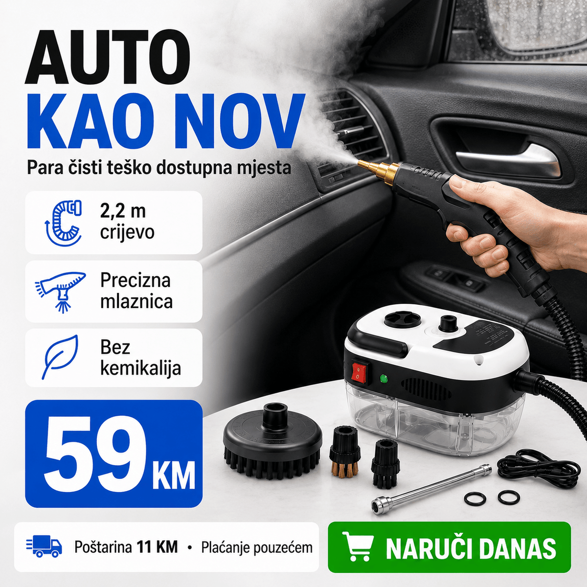 Prijenosni Parni Čistač – Kućanski Pribor i Čišćenje – – slika 6