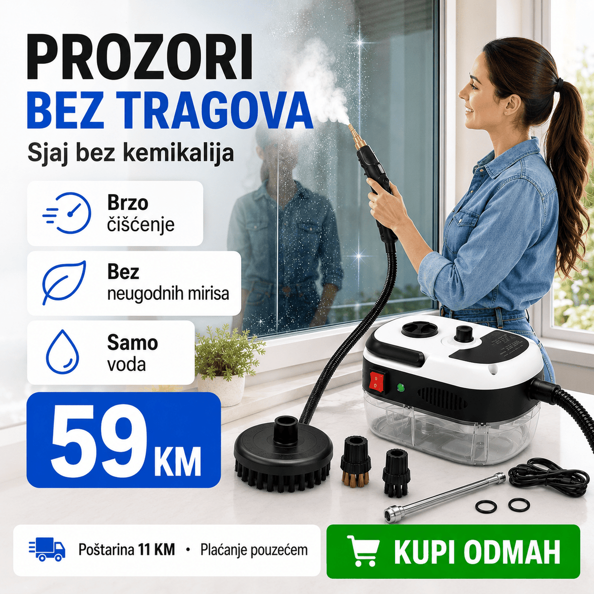 Prijenosni Parni Čistač – Kućanski Pribor i Čišćenje – – slika 5