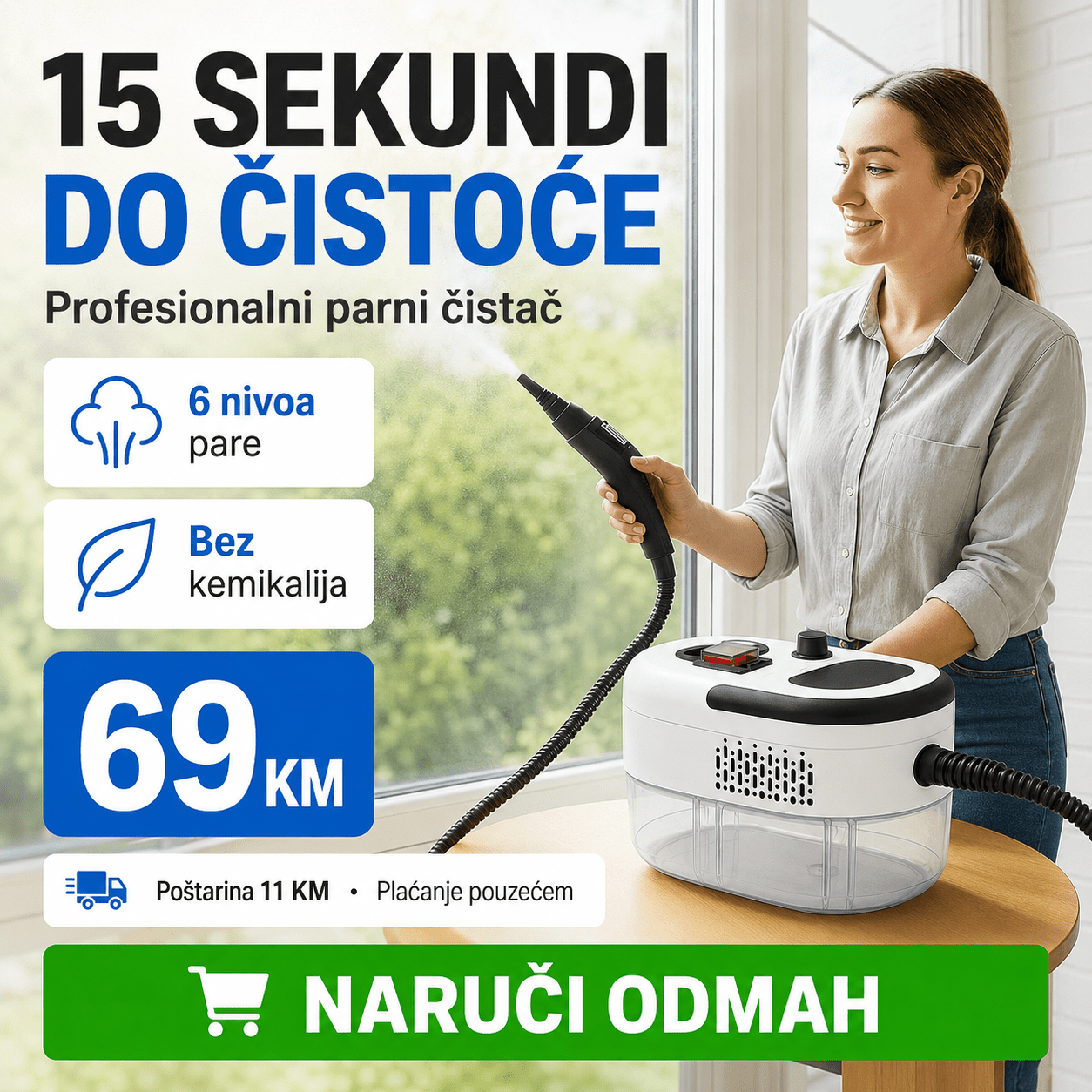 Prijenosni Parni Čistač – Kućanski Pribor i Čišćenje – – slika 1