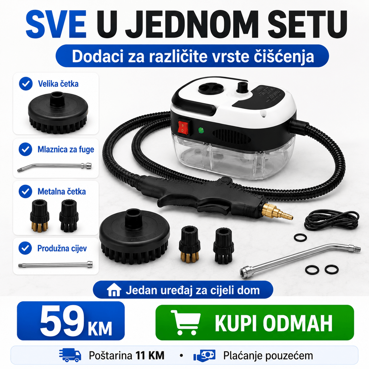 Prijenosni Parni Čistač – Kućanski Pribor i Čišćenje – – slika 1