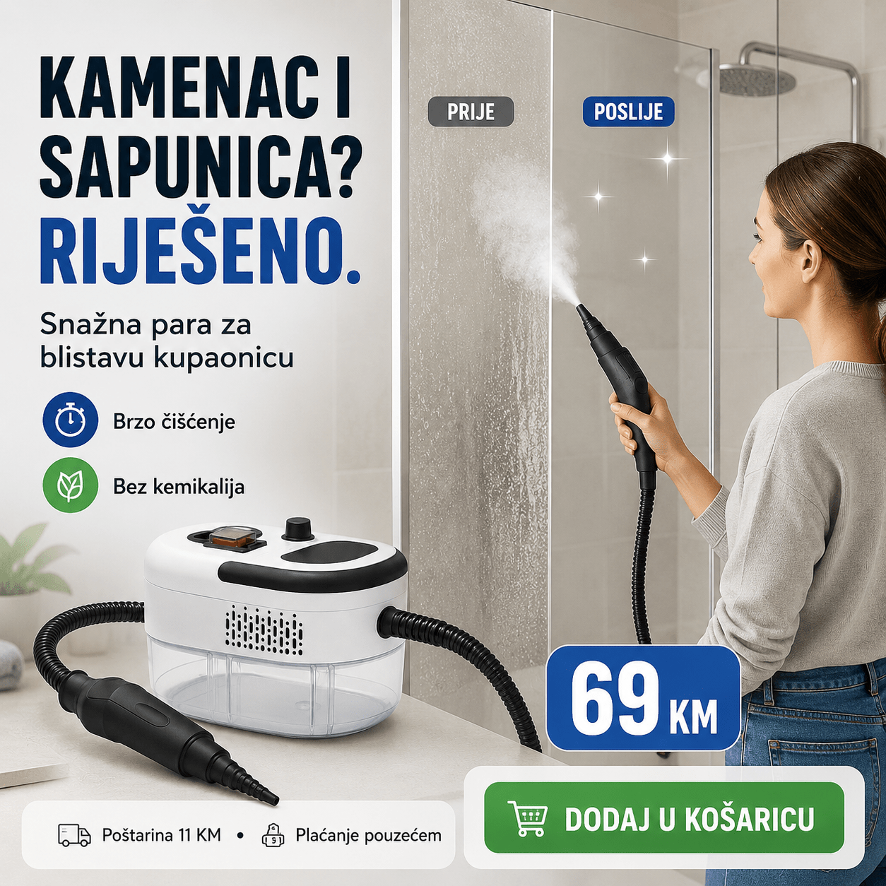 Prijenosni Parni Čistač – Kućanski Pribor i Čišćenje – – slika 2