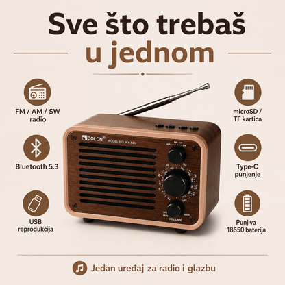 Prijenosni Retro Radio RX-680 s Bluetoothom – Radio uređaji – – slika 4