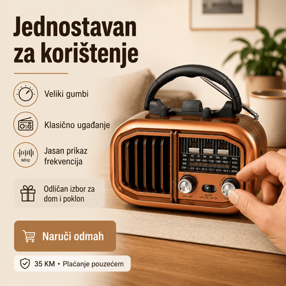 Prijenosni Retro Radio RX-BT618 s Bluetooth Zvučnikom – Radio uređaji – – slika 6