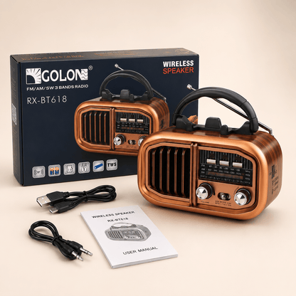 Prijenosni Retro Radio RX-BT618 s Bluetooth Zvučnikom – Radio uređaji – – slika 1