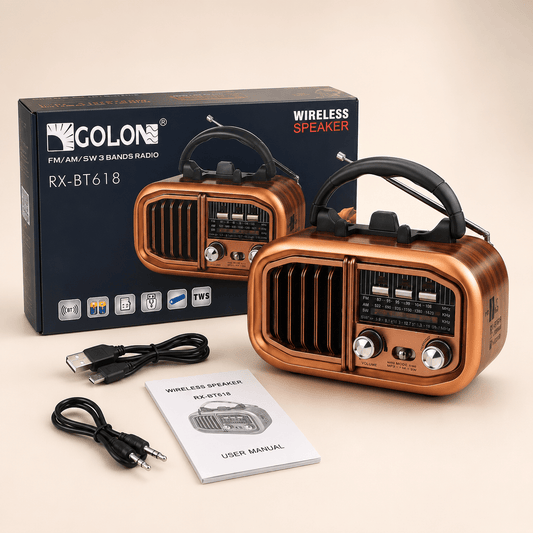 Prijenosni Retro Radio RX-BT618 s Bluetooth Zvučnikom – Radio uređaji – – slika 1