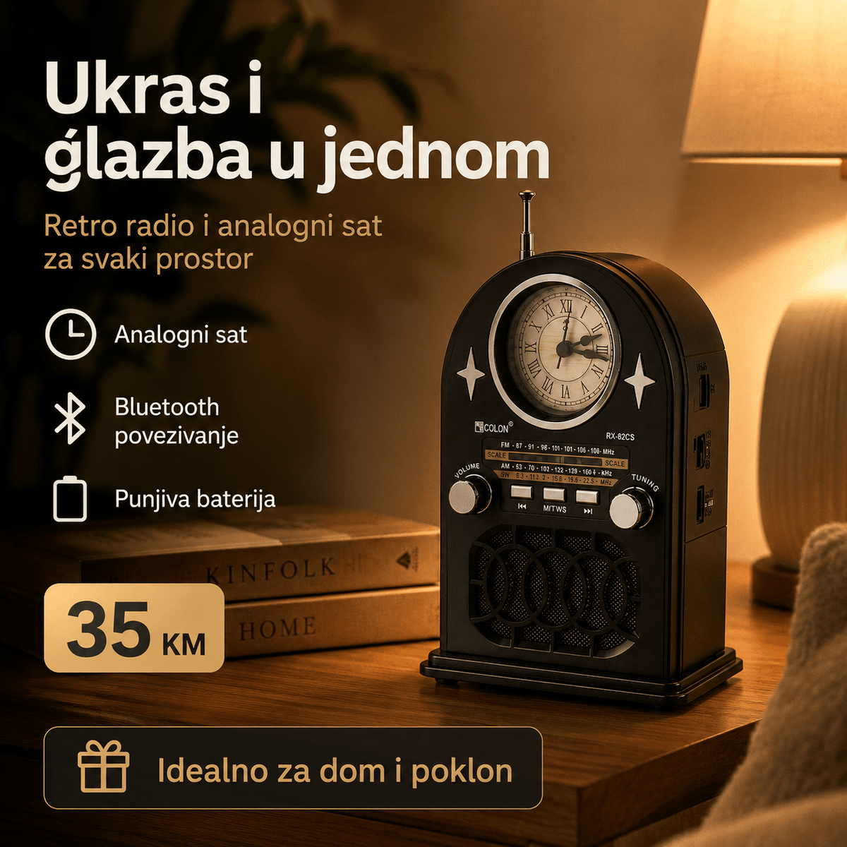 Prijenosni Retro Radio sa Satom RX-82CS – Radio uređaji – – slika 3