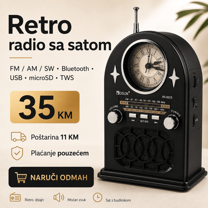 Prijenosni Retro Radio sa Satom RX-82CS – Radio uređaji – – slika 2