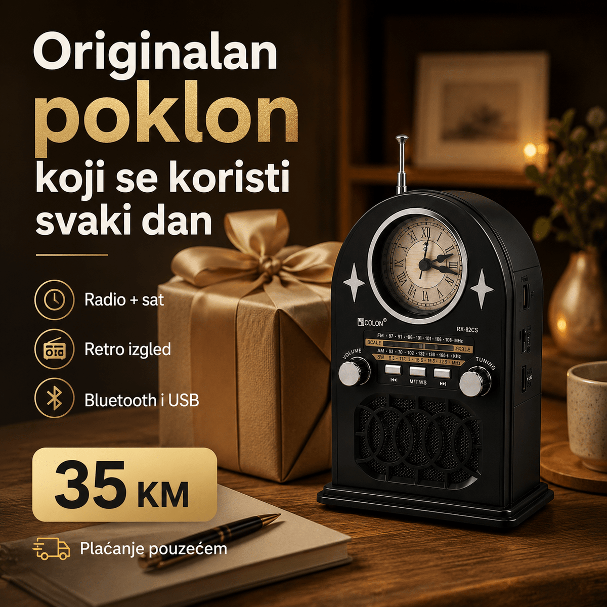 Prijenosni Retro Radio sa Satom RX-82CS – Radio uređaji – – slika 6