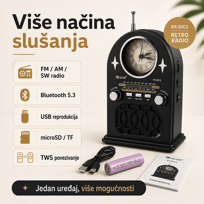 Prijenosni Retro Radio sa Satom RX-82CS – Radio uređaji – – slika 4