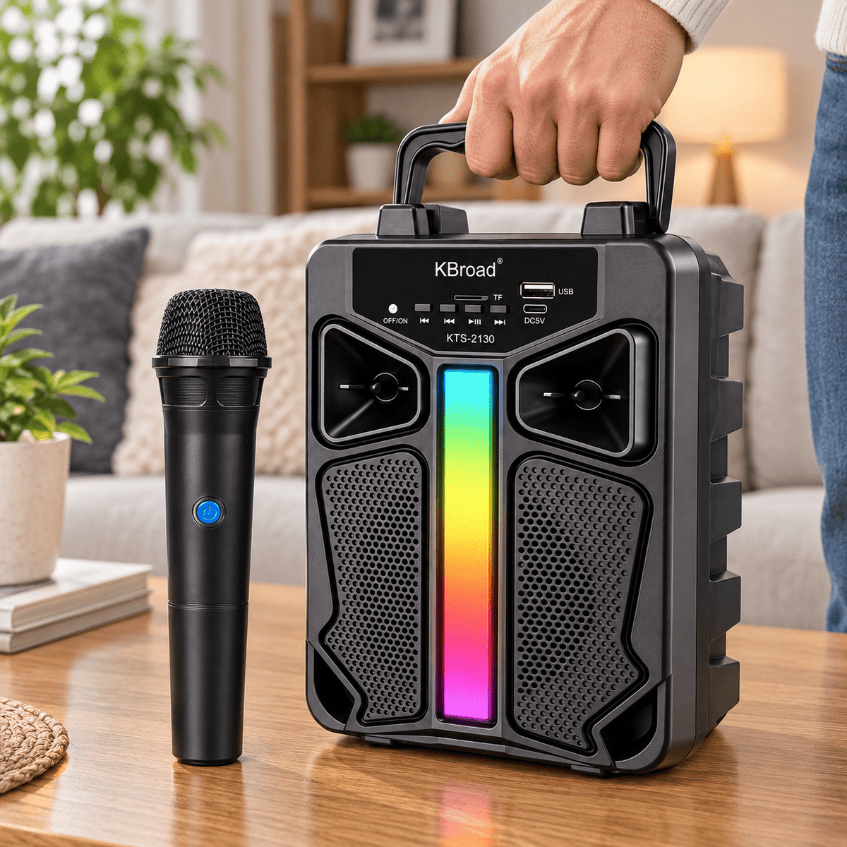 Prijenosni zvučnik s mikrofonom KTS-2130 – Karaoke zvučnici – – slika 3