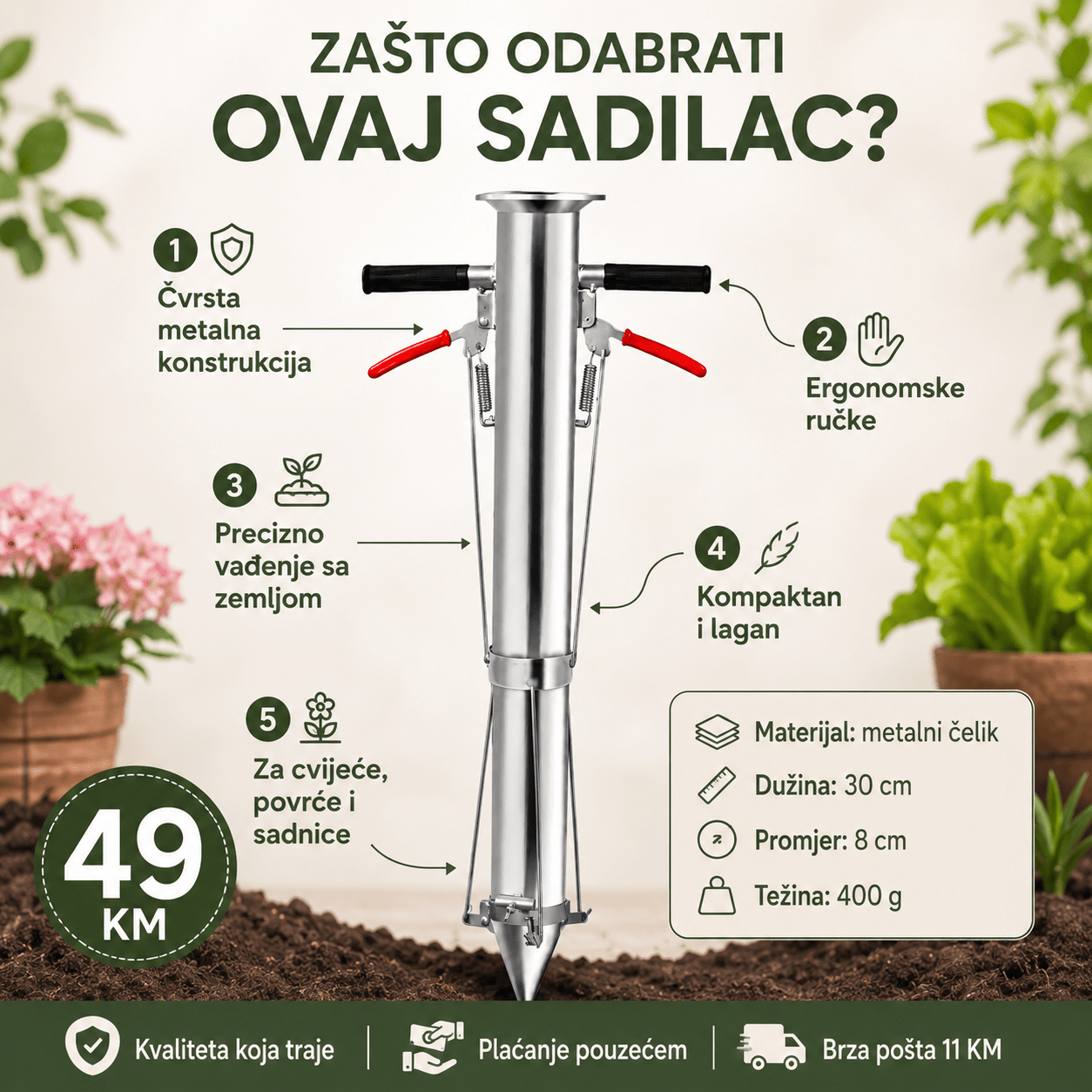 Profesionalni Sadilac za Presađivanje Biljaka – Uređenje Bašte i Dvorišta – – slika 5