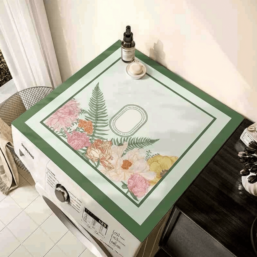 Prostirka za Veš Mašinu s Cvjetnim Uzorkom – Kućni tekstil – 60x60 cm Zelena s cvjetnim uzorkom – slika 6