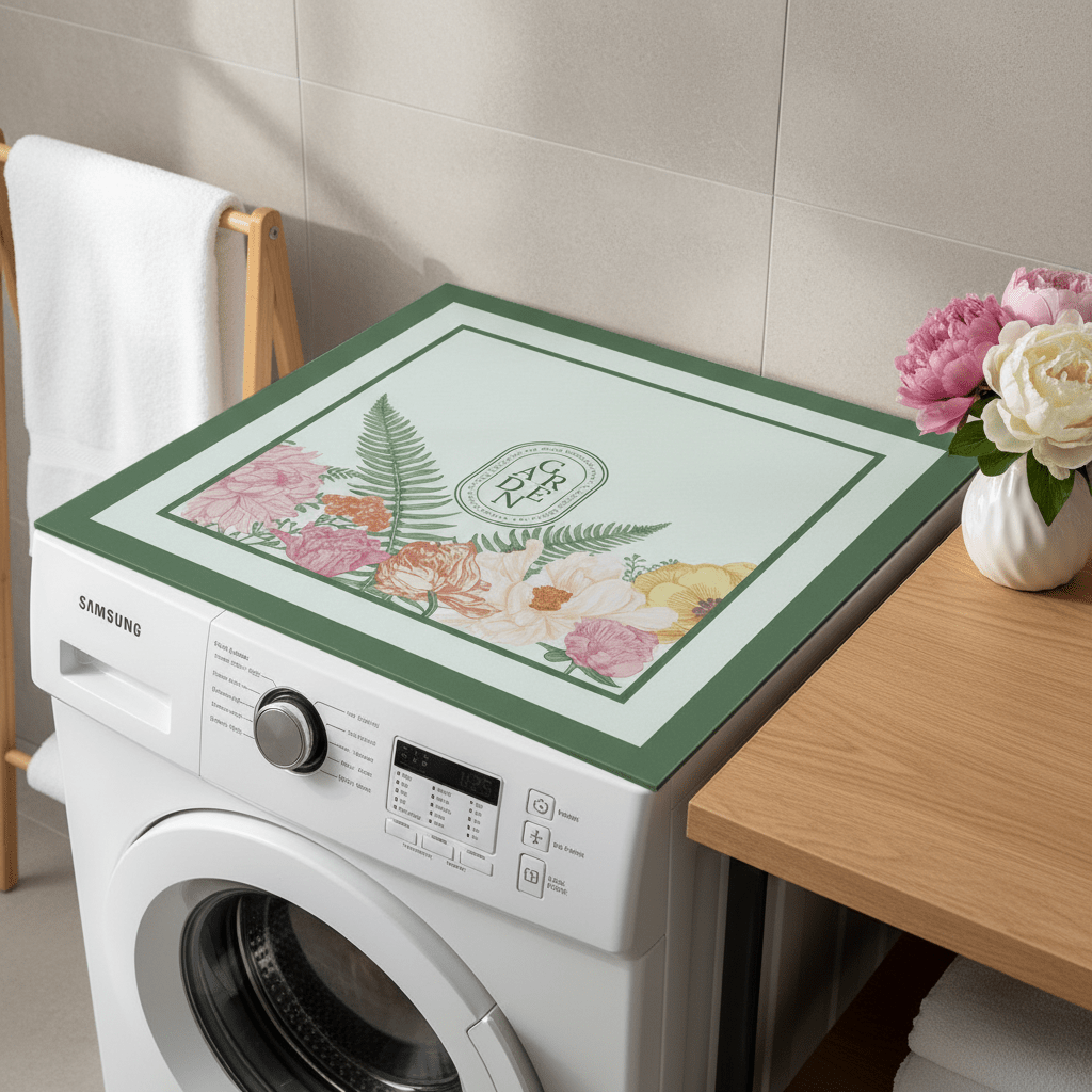 Prostirka za Veš Mašinu s Cvjetnim Uzorkom – Kućni tekstil – 60x60 cm Zelena s cvjetnim uzorkom – slika 4