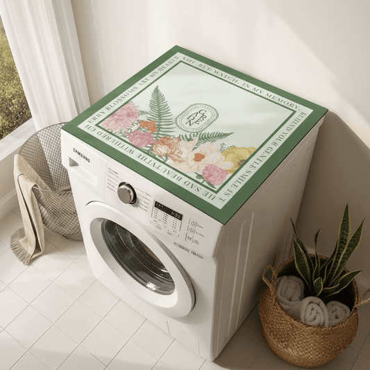 Prostirka za Veš Mašinu s Cvjetnim Uzorkom – Kućni tekstil – 60x60 cm Zelena s cvjetnim uzorkom – slika 1