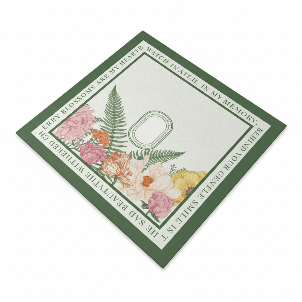 Prostirka za Veš Mašinu s Cvjetnim Uzorkom – Kućni tekstil – 60x60 cm Zelena s cvjetnim uzorkom – slika 2
