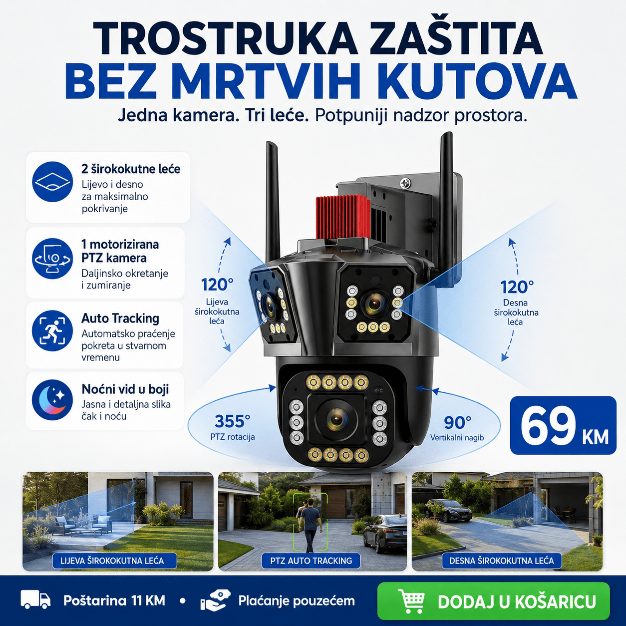 PTZ 3-u-1 Pametna Sigurnosna Kamera – Sigurnost i Taktičko – – slika 7