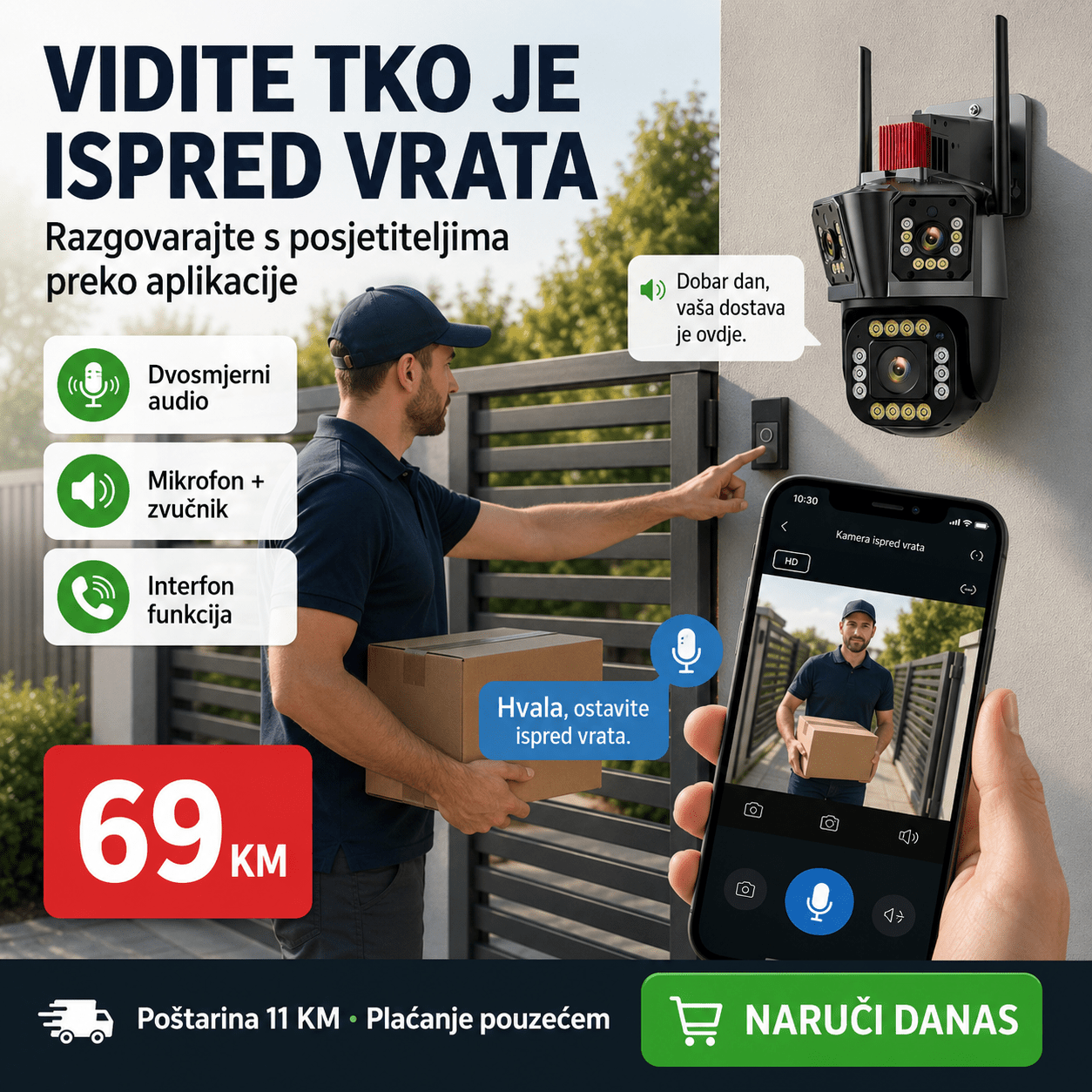 PTZ 3-u-1 Pametna Sigurnosna Kamera – Sigurnost i Taktičko – – slika 5
