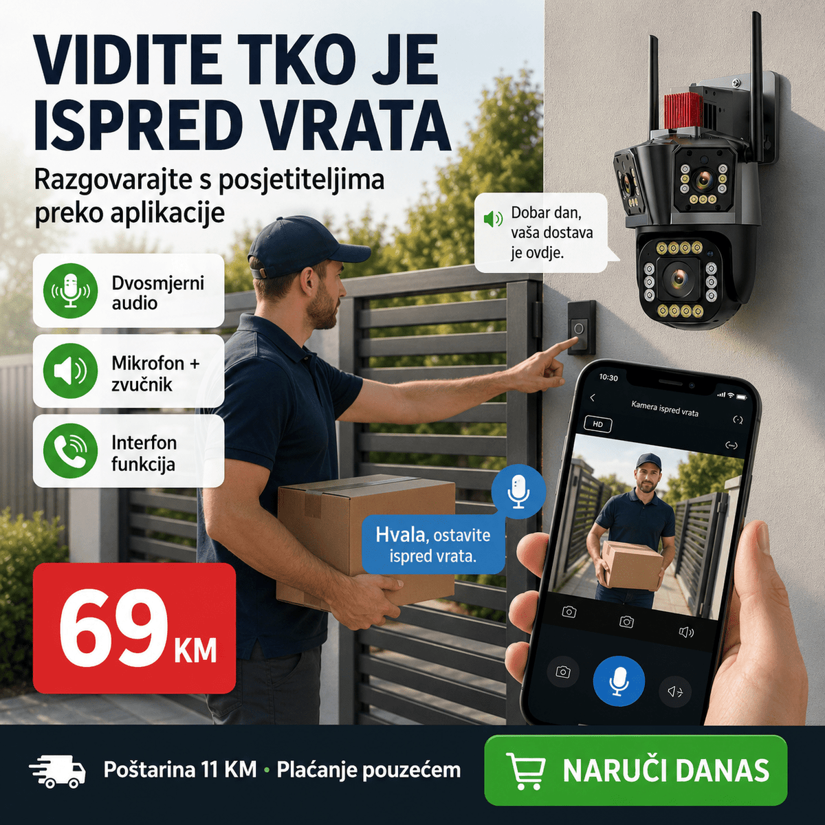 PTZ 3-u-1 Pametna Sigurnosna Kamera – Sigurnost i Taktičko – – slika 5