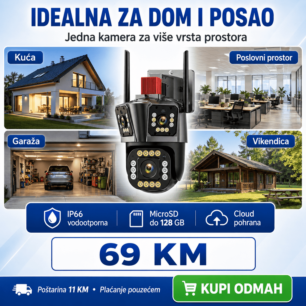 PTZ 3-u-1 Pametna Sigurnosna Kamera – Sigurnost i Taktičko – – slika 3