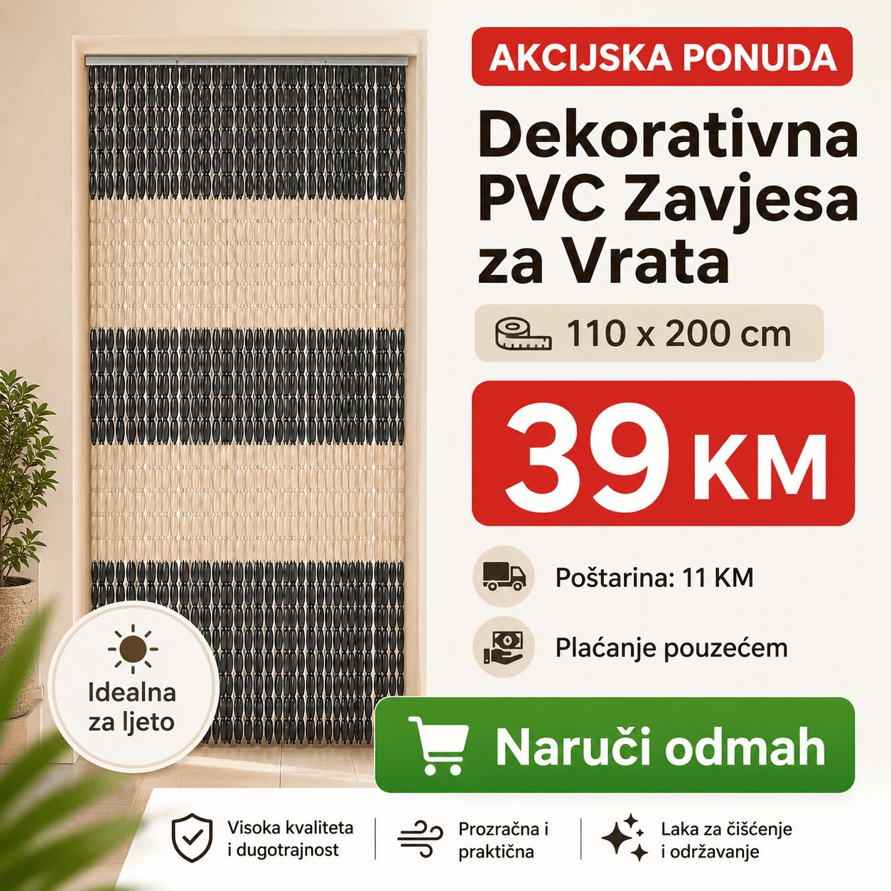 PVC Zavjesa za Vrata 110 x 200 cm – – – slika 3
