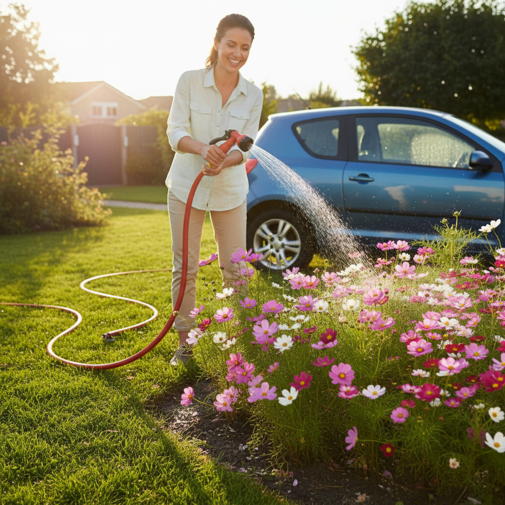 Rastezljivo Vrtno Crijevo 15 metara sa Prskalicom – Vrtna Oprema – Mesing Premium – slika 5
