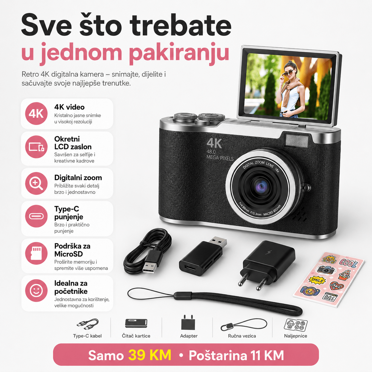 Retro 4K Digitalna Kamera – – – slika 5