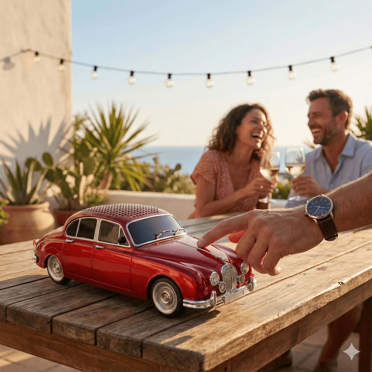 Retro Bluetooth Zvučnik u dizajnu klasičnog automobila – – Crvena – slika 1